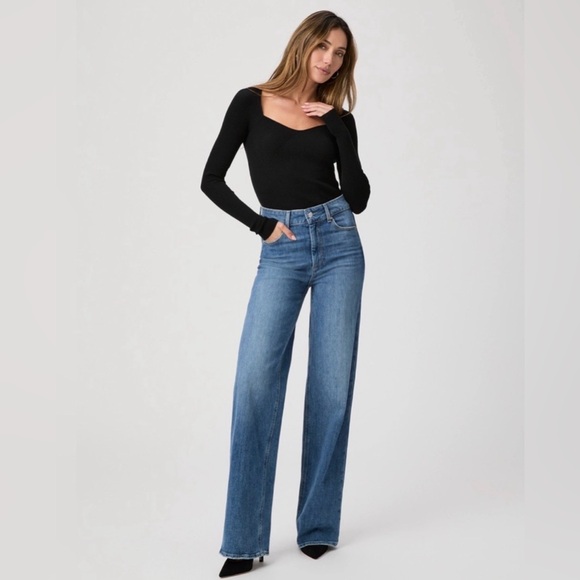 PAIGE Denim - NWT Paige Sasha high-rise, wide leg jeans, medium wash 32